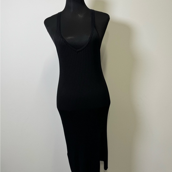 BCBGMaxAzria Black Ribbed Knit Dress Size M - Picture 3 of 10